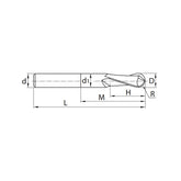 Solid carbide milling Ball nose cutter High performance machining of non-ferrous metals 5565R302NH - Makotools Industrial Supply Tools for Metal Cutting
